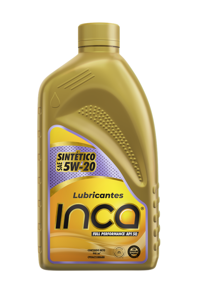 INCA SINTÉTICO API SQ SAE 5W20 EN CAJA DE 1/4 DE GALON 6 UNIDADES